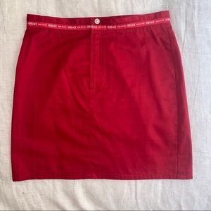 Red Versace pencil skirt